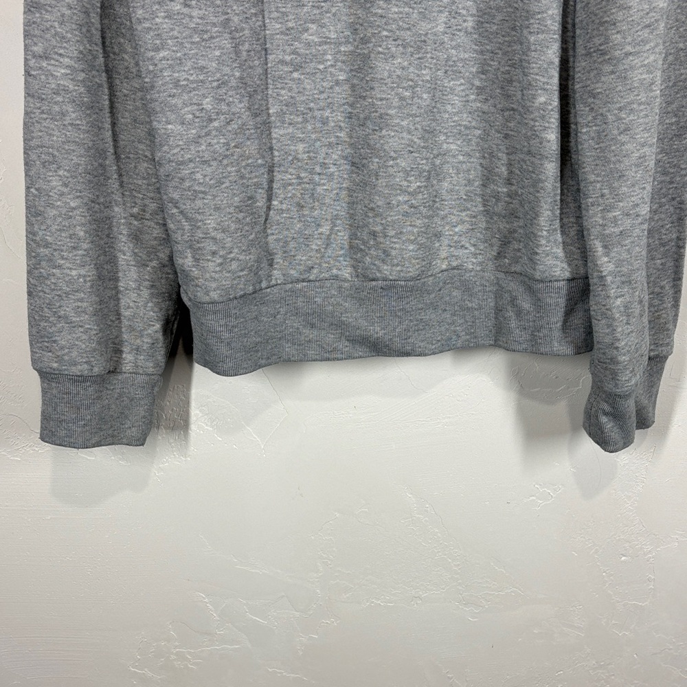Adidas Heather Gray Hoodie with Navy Logo size 10/12 - Picture 7 of 9